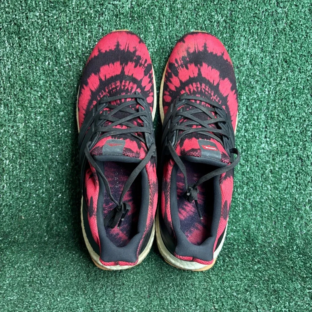 Adidas x Nice Kicks UltraBoost No Vacancy Tie Dye Running Sneaker Red Mens 10.5
